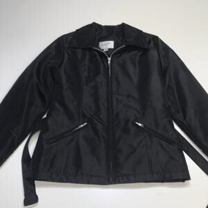 JACQUELINE FERRAR Womens Small Black Coat